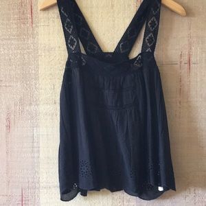 Free People Black Detailed Tanktop❌sold